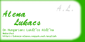 alena lukacs business card